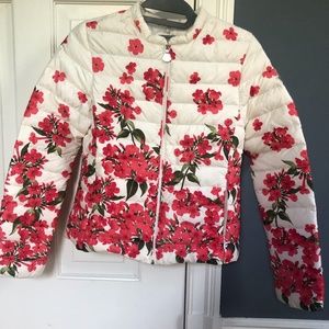 MONCLER Girl Floral Short down Jacket, Sz 10/12